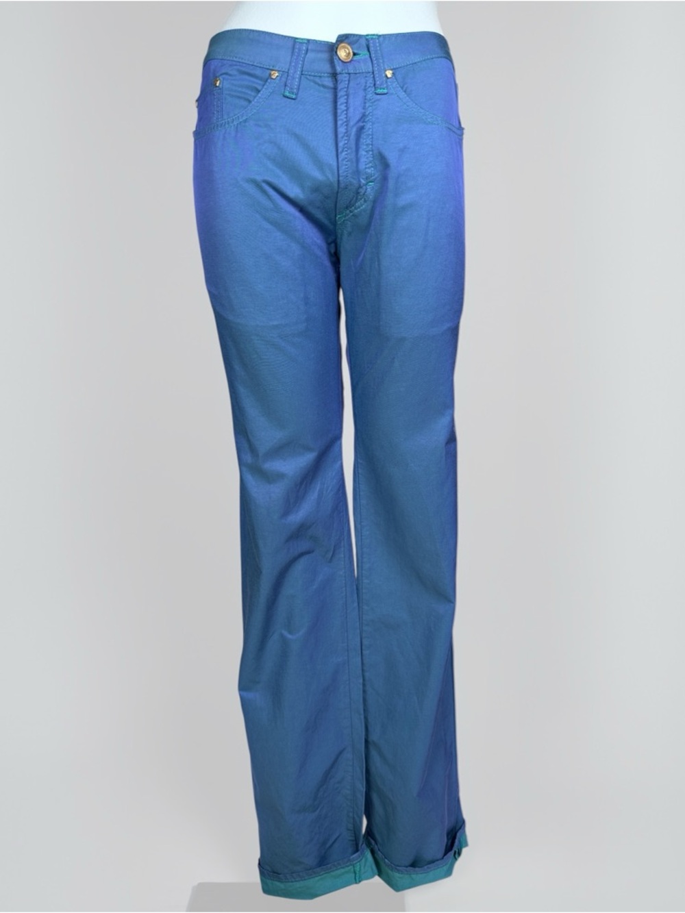 Versace Jeans Couture Y2K Blue/Green Iridescent Jeans